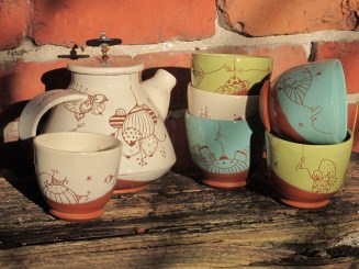 théière et ti'bols-Marie Serreau